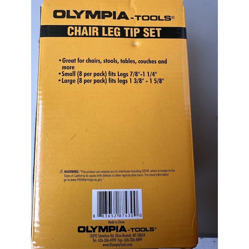 NEW Olympia Chair Leg Tip Set Rubber Feet 8 Small 8 Large Stop Scratches